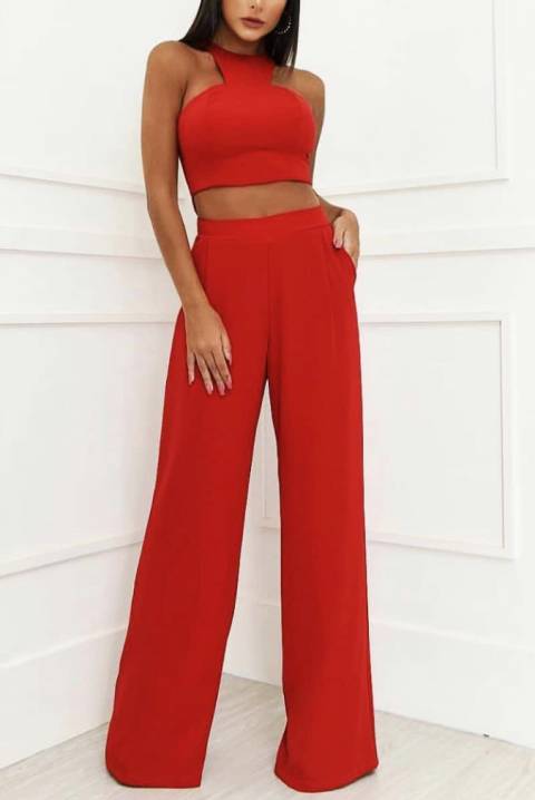 red colour jumpsuit