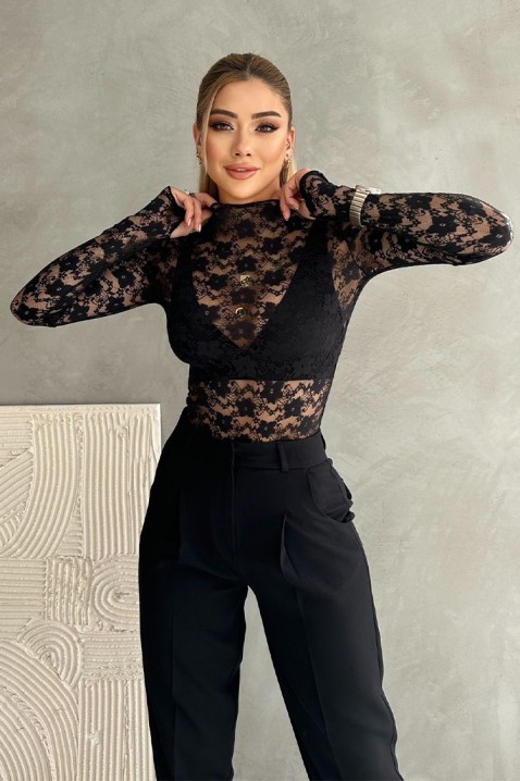 Bodi - bluza ROSIANA BLACK, Boja: crna, IVET.RS - Nova Kolekcija